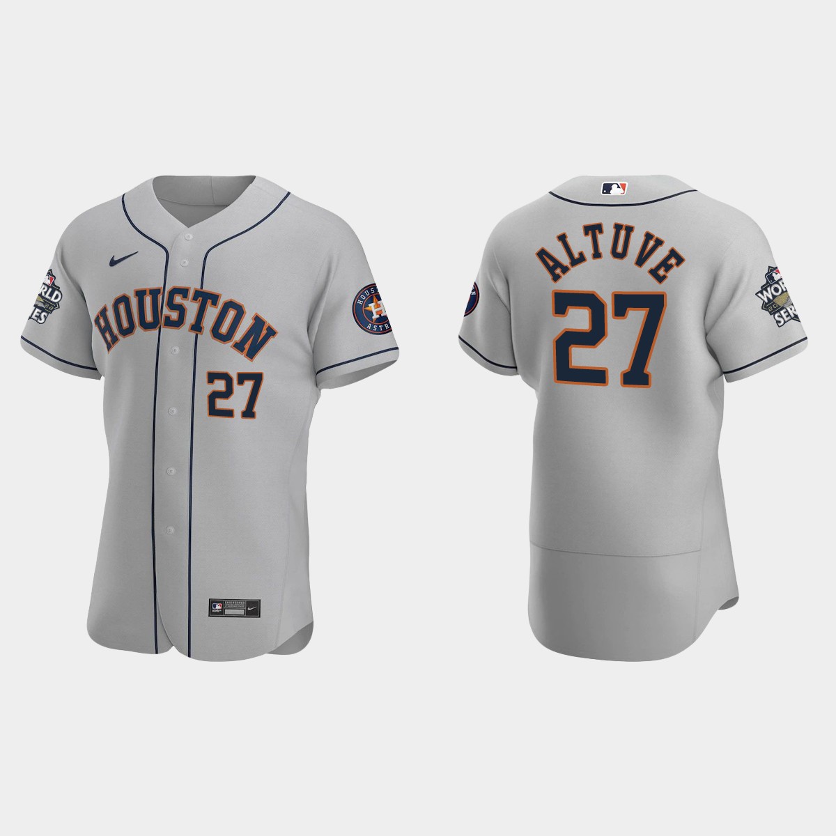 Houston Astros Jose Altuve 2022 World Series Gray Jersey