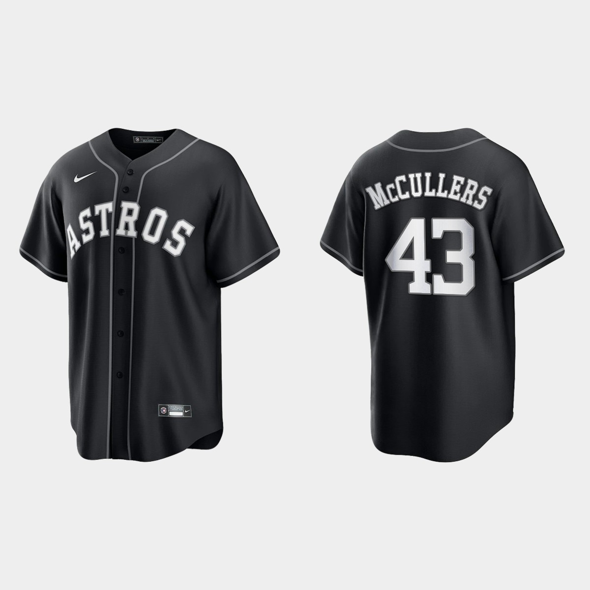 Houston Astros Lance McCullers 2021 All Black Fashion Jersey - Black White