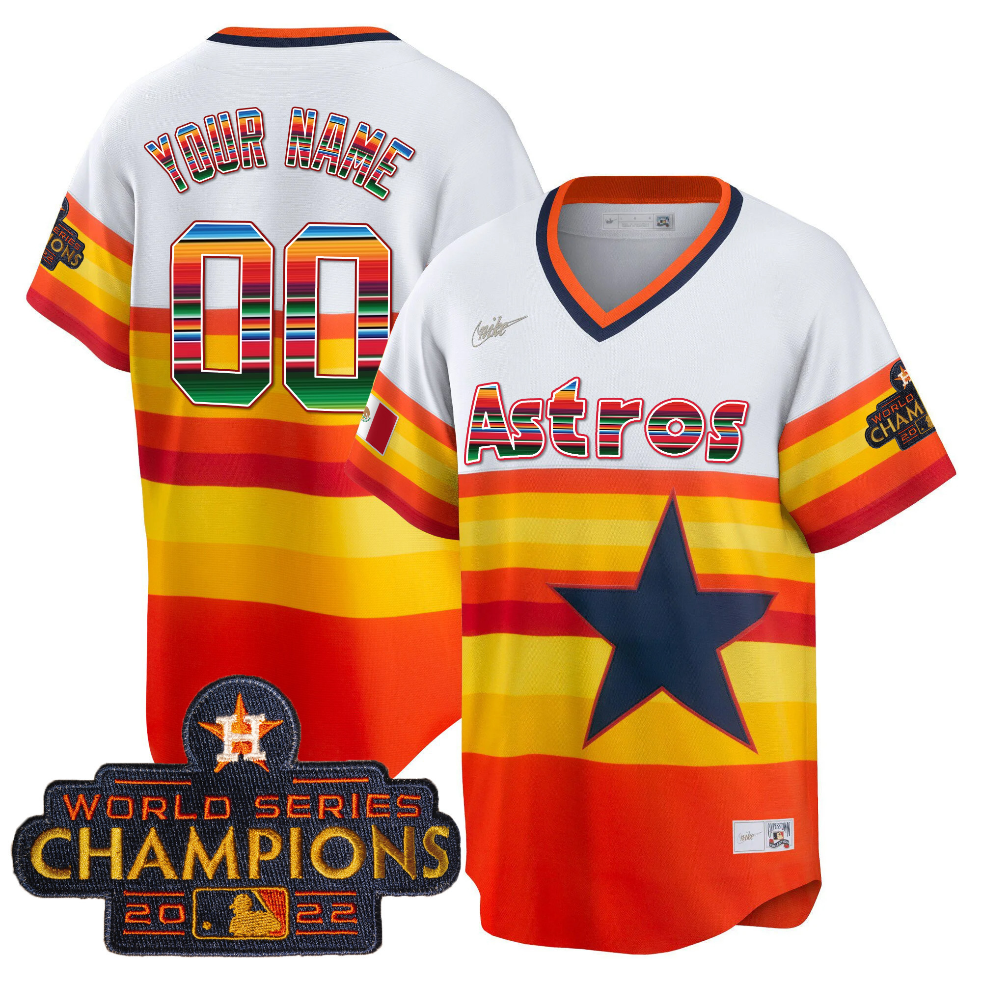 Houston Astros Mexico Cool Base Limited Custom V2 1980'S Throwback Jersey - All Stitched