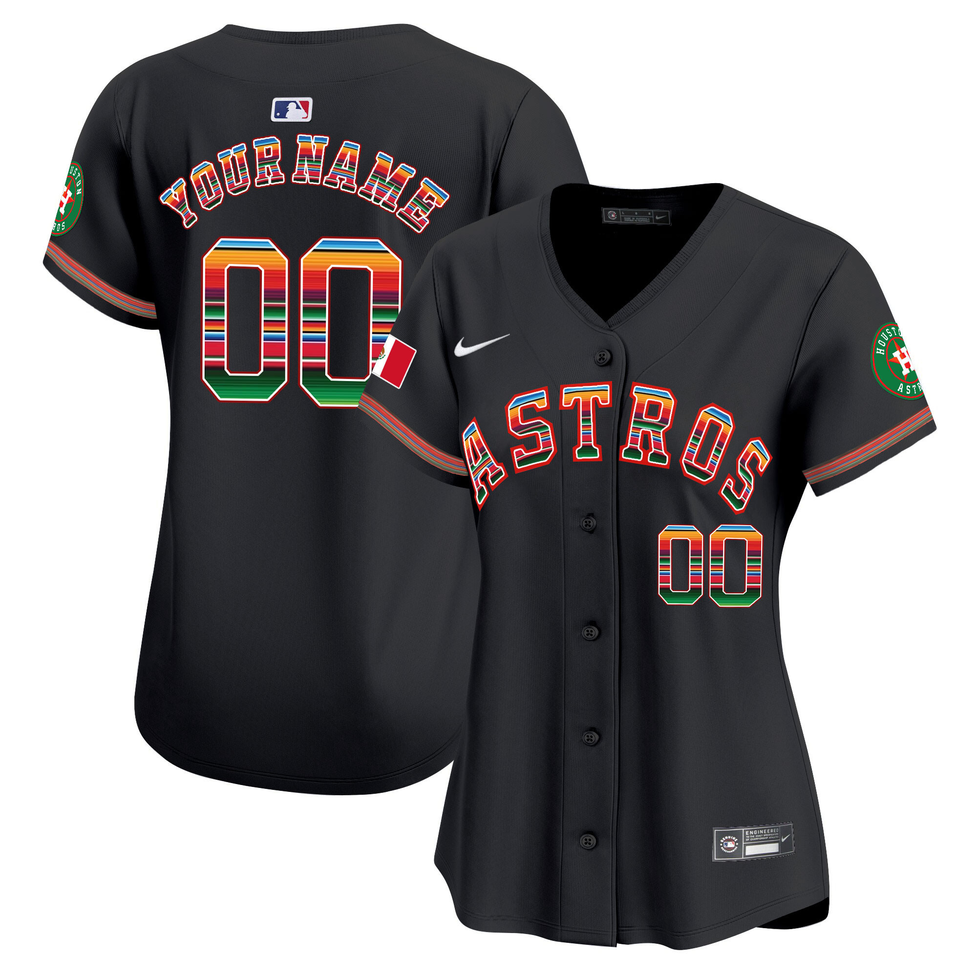 Houston Astros Mexico Vapor Premier Limited Custom Black Jersey - All Stitched