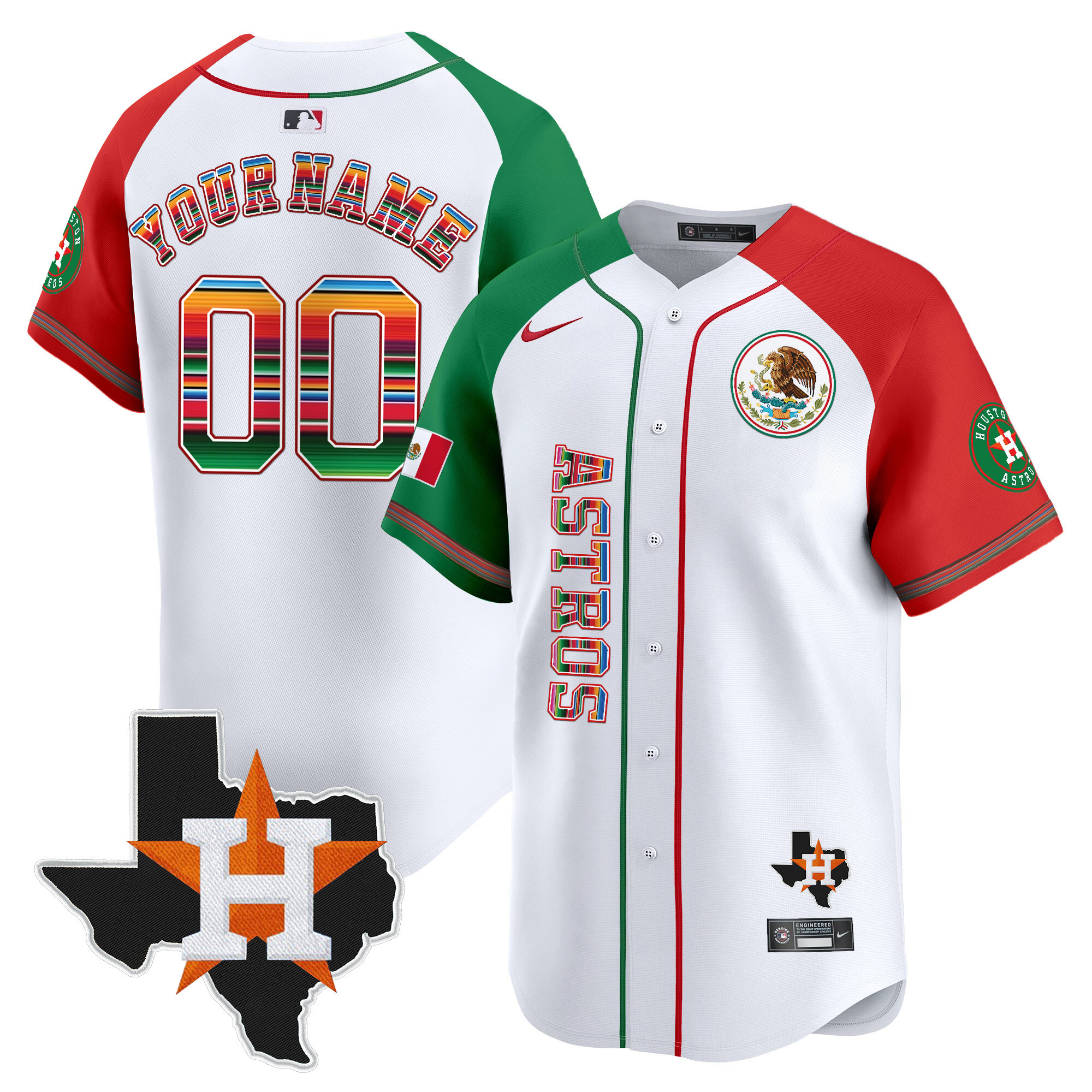 Houston Astros Mexico Vapor Premier Limited Custom V4 Alternate Jersey - All Stitched