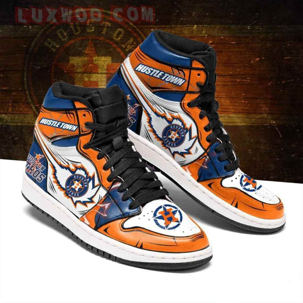 Houston Astros MLB baseball Fashion Sneakers Basketball Shoes Leather High Top Air Jordan Sneaker, Air Jordan Hightop