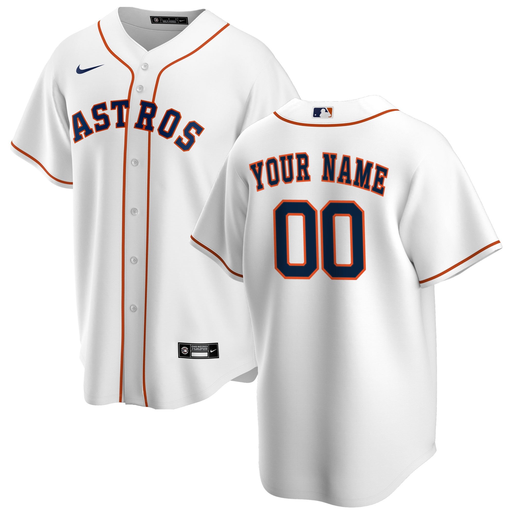Houston Astros Nike Home  Custom Stitched Jersey – White