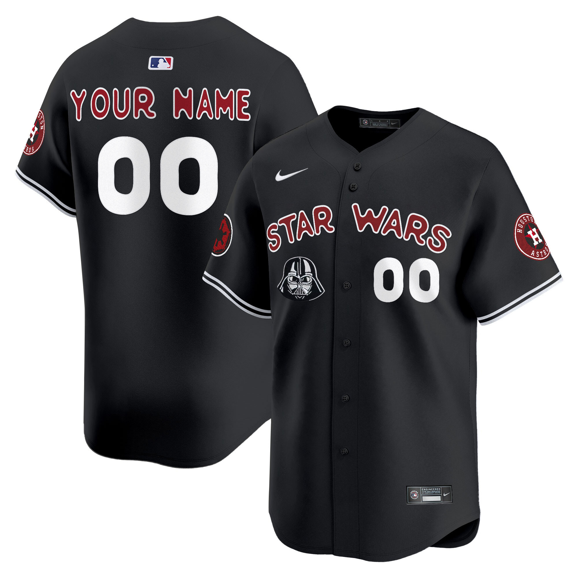 Houston Astros SW Vapor Premier Limited Custom Black Jersey - All Stitched
