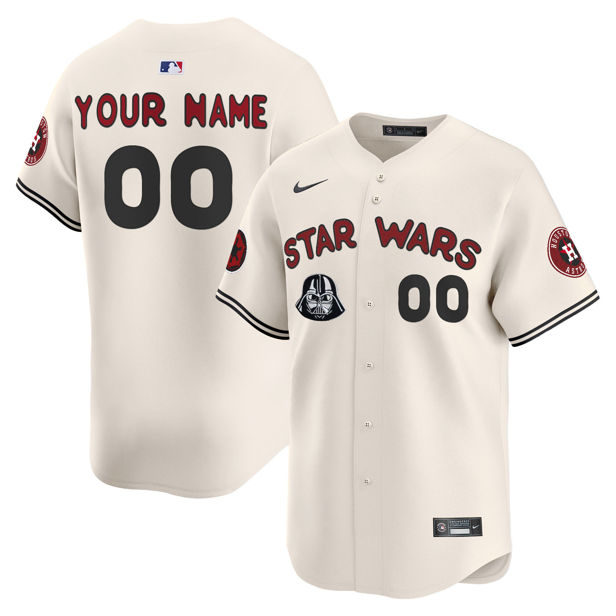 Houston Astros SW Vapor Premier Limited Custom Cream Jersey - All Stitched