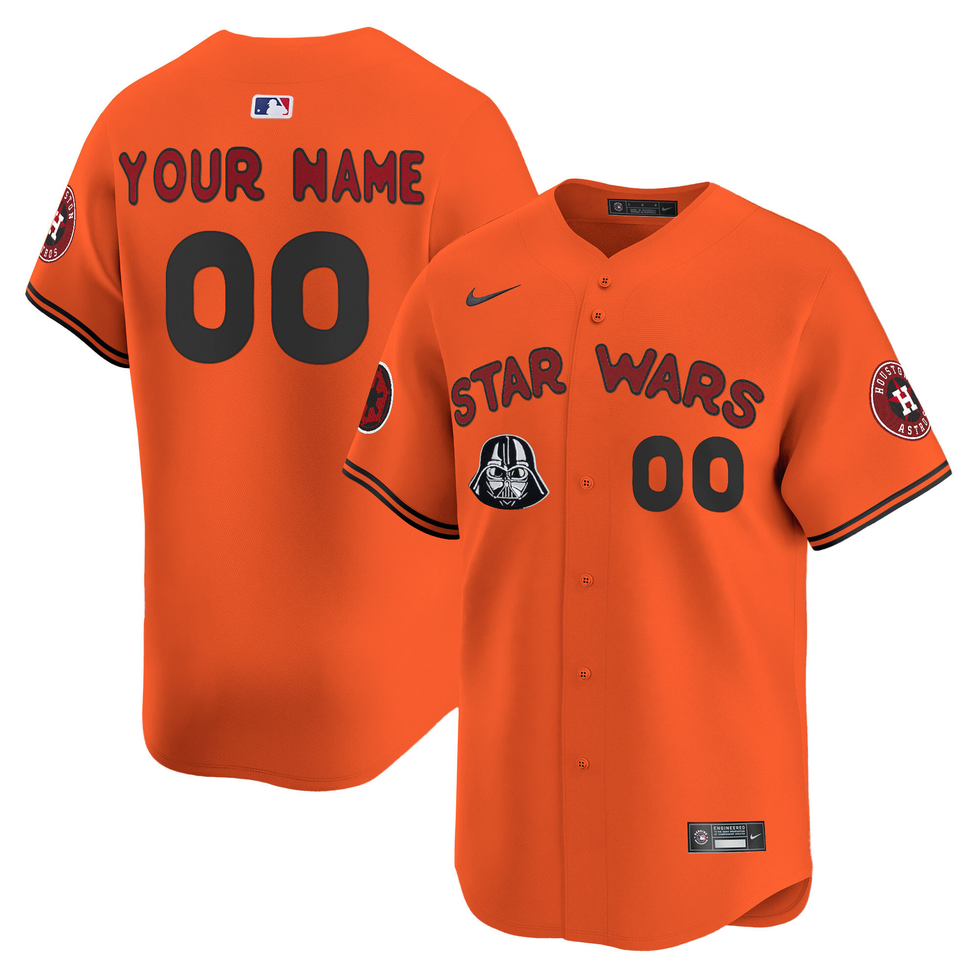 Houston Astros SW Vapor Premier Limited Custom Orange Jersey - All Stitched