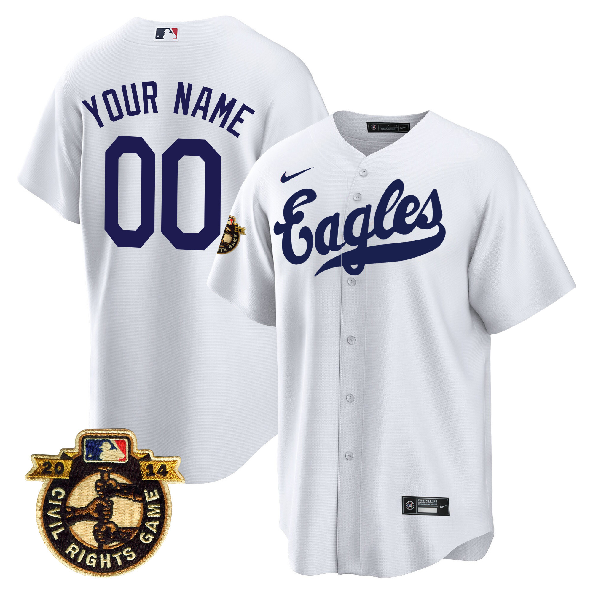 Houston Astros Throwback 1950 Houston Eagles Custom White Jersey - All Stitched