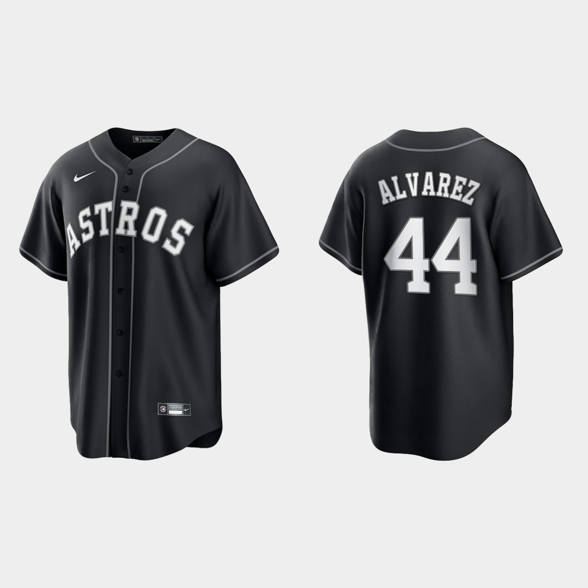 Houston Astros Yordan Alvarez 2021 All Black Fashion Jersey – Black White