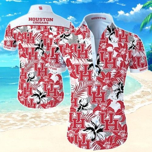 Houston Cougars Hawaiian Button-Up Shirt