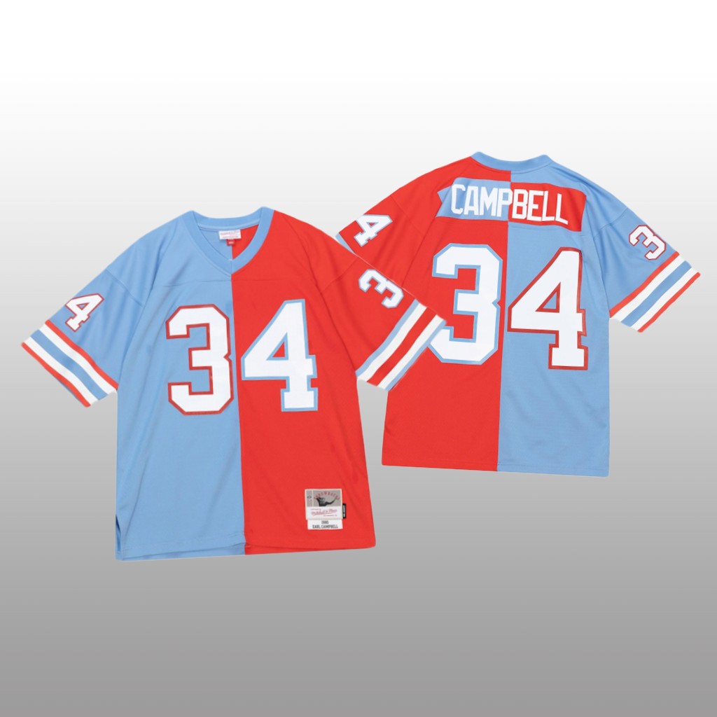 Houston Oilers Earl Campbell Red Light Blue 1980 Split Legacy - Men's