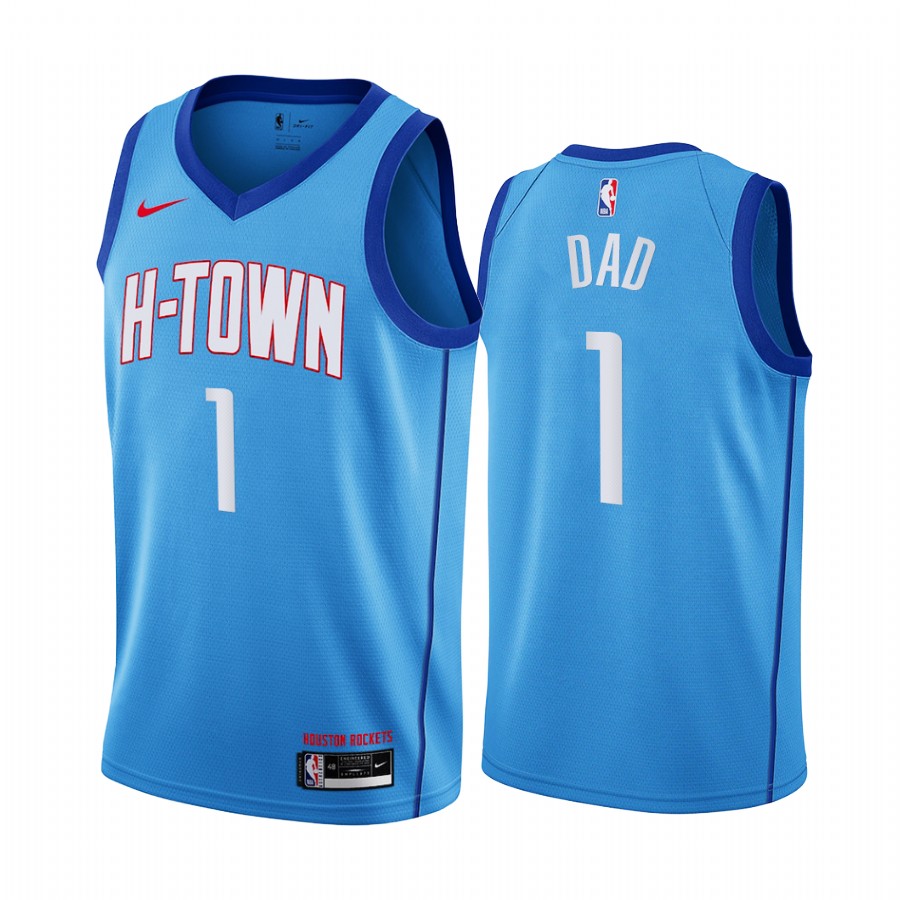 Houston Rockets 2021 Fathers Day Blue No.1 Dad Jersey