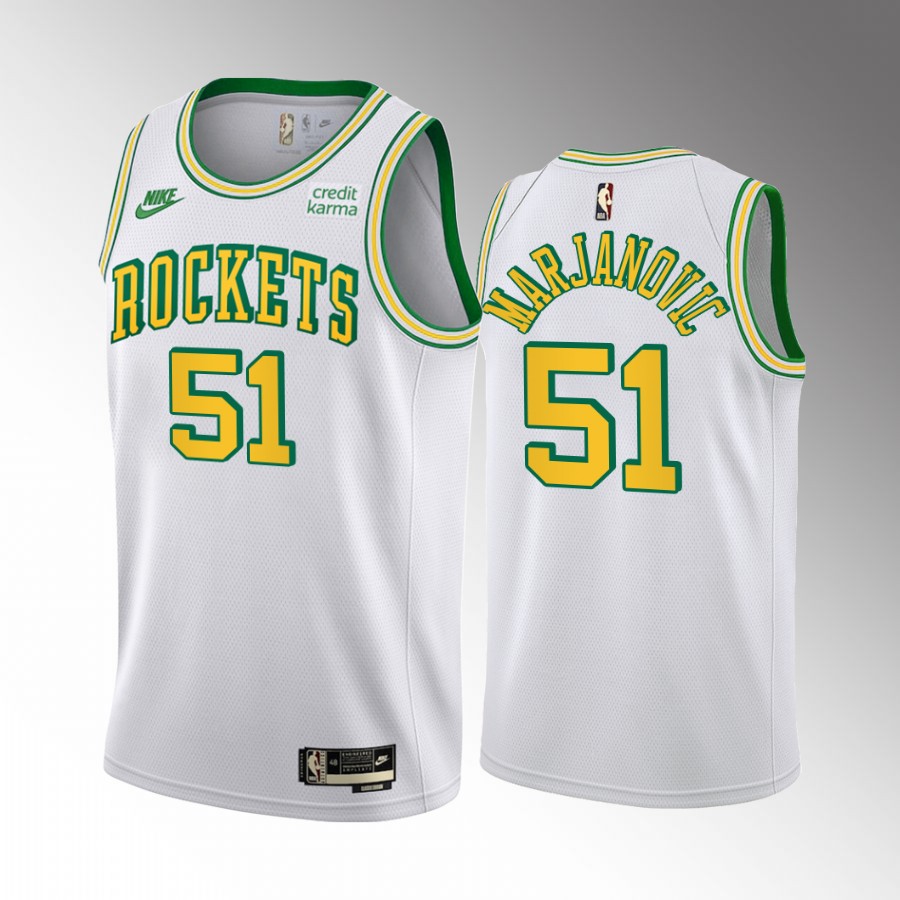 Houston Rockets Boban Marjanovic 2022-23 Classic Edition White #51 Jersey 55th Anniversary