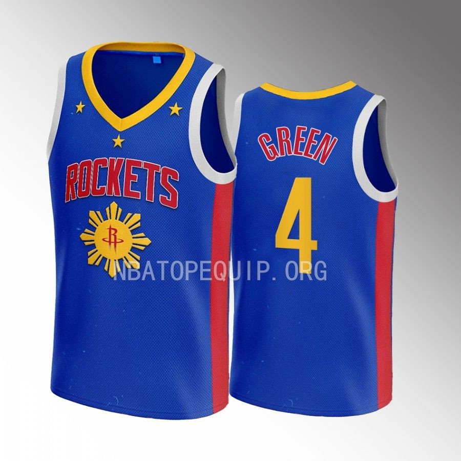 Houston Rockets Filipino Heritage Night Jalen Green Royal #4 Jersey 2022