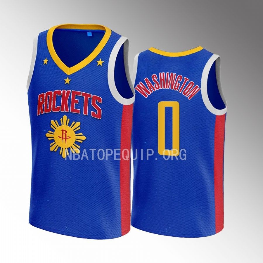 Houston Rockets Filipino Heritage Night TyTy Washington Royal #0 Jersey 2022