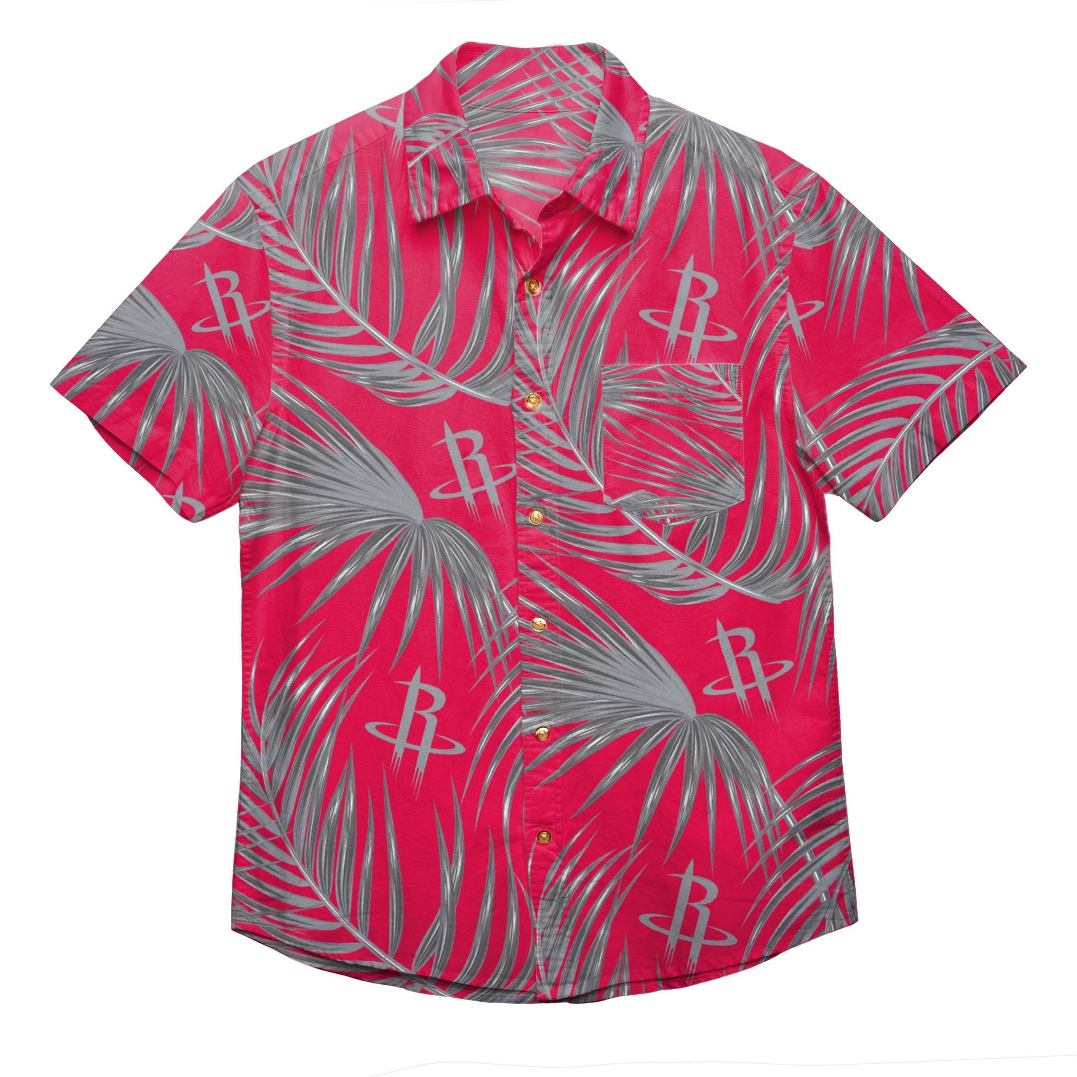 Houston Rockets Nba Mens Hawaiian Button Up Shirt