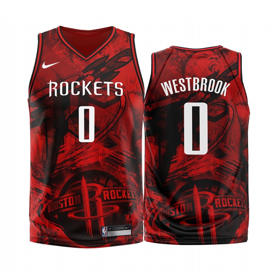 Houston Rockets Russell Westbrook #0 Red 2020 Fashion Edition Jersey