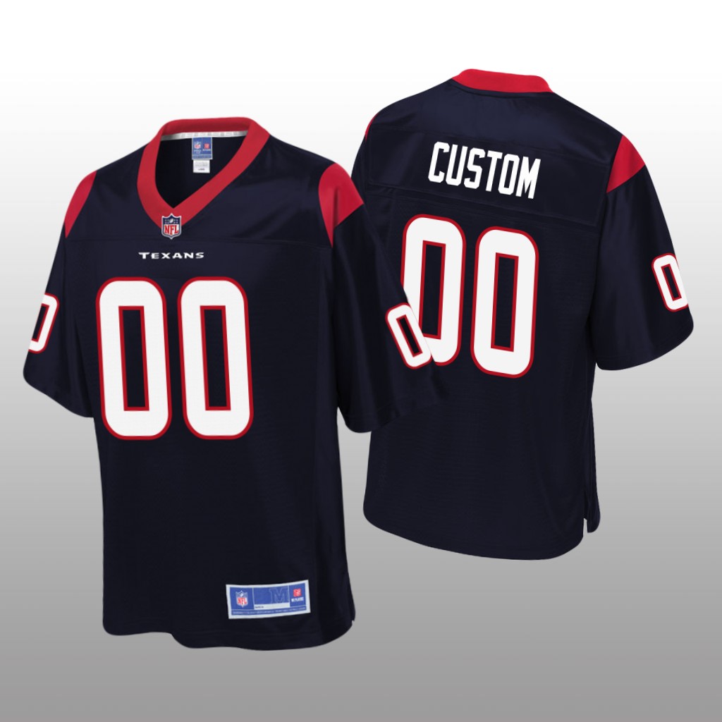 Houston Texans # Navy Custom Pro Line Jersey - Youth