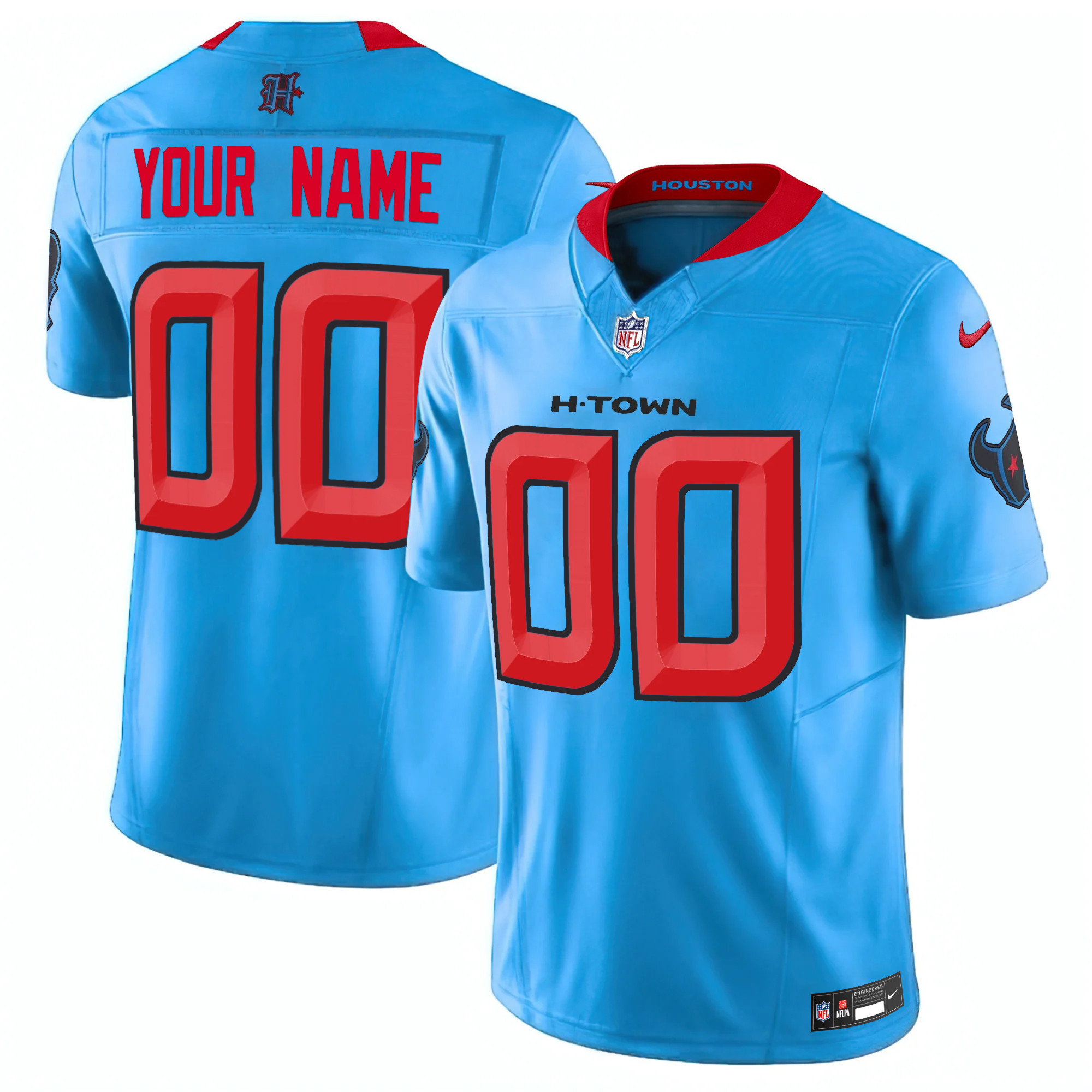 Houston Texans 2024 Vapor Limited Custom Blue Jersey - All Stitched 