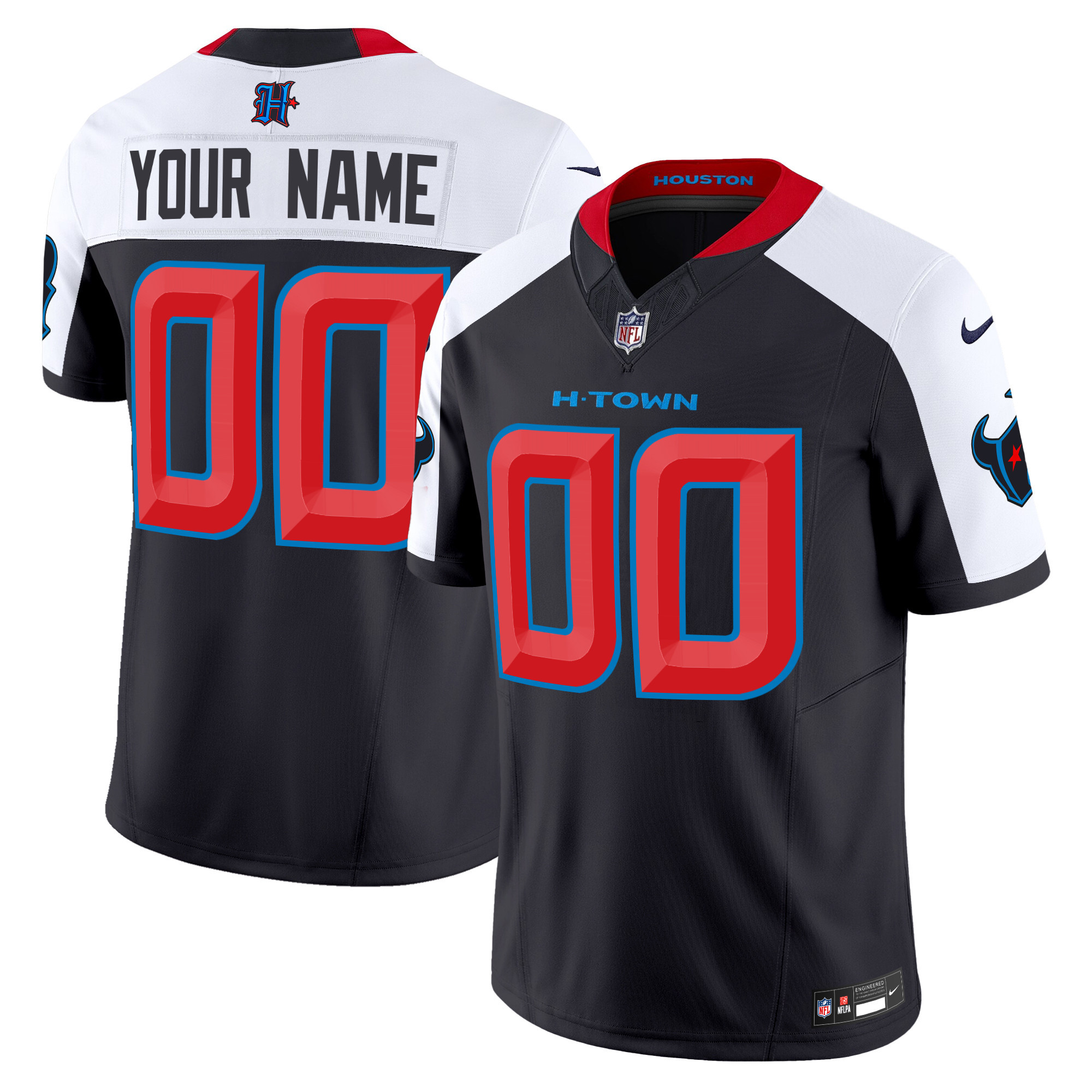 Houston Texans 2024 Vapor Limited Custom Navy Alternate Jersey - All Stitched 