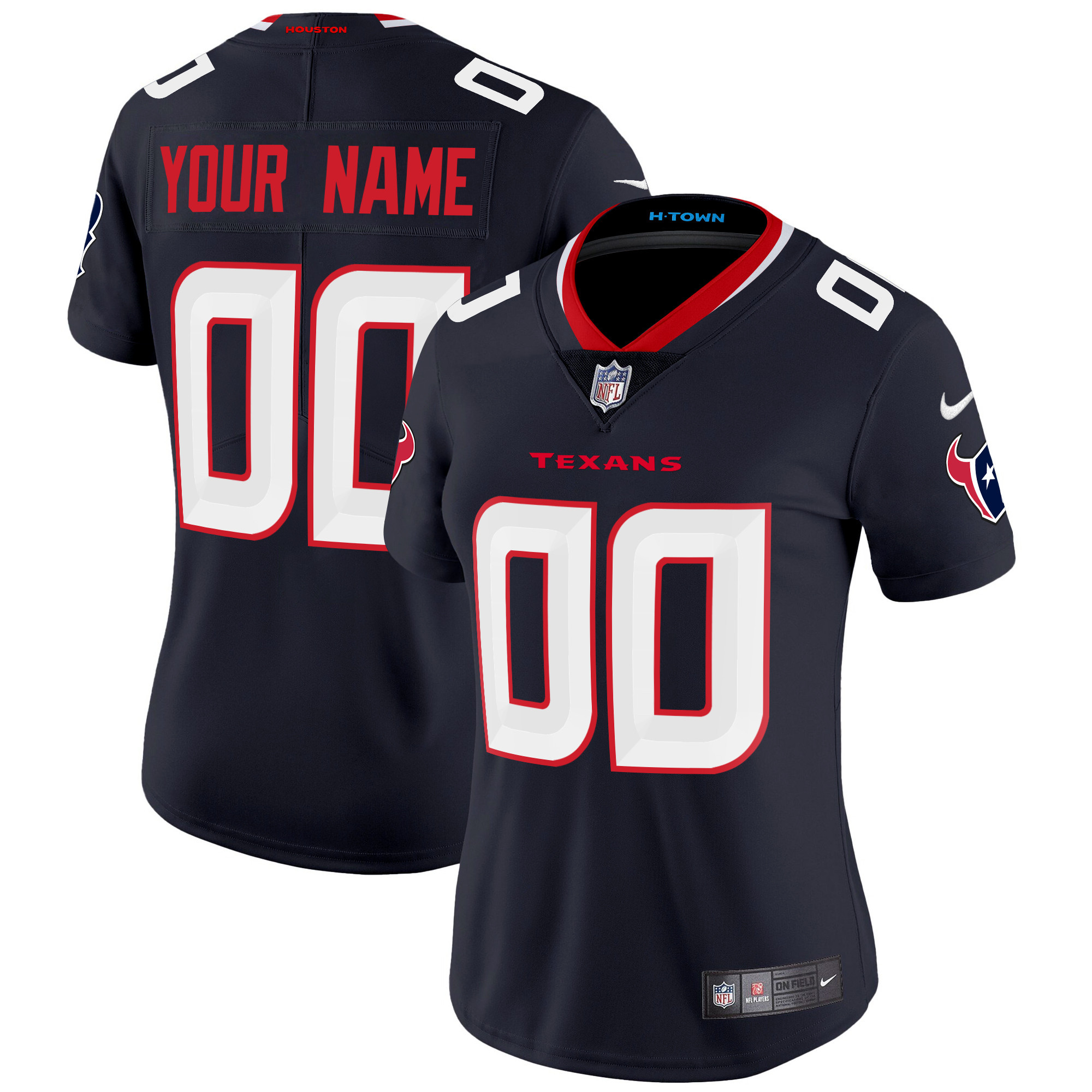 Houston Texans 2024 Vapor Limited Custom Navy Jersey - All Stitched 