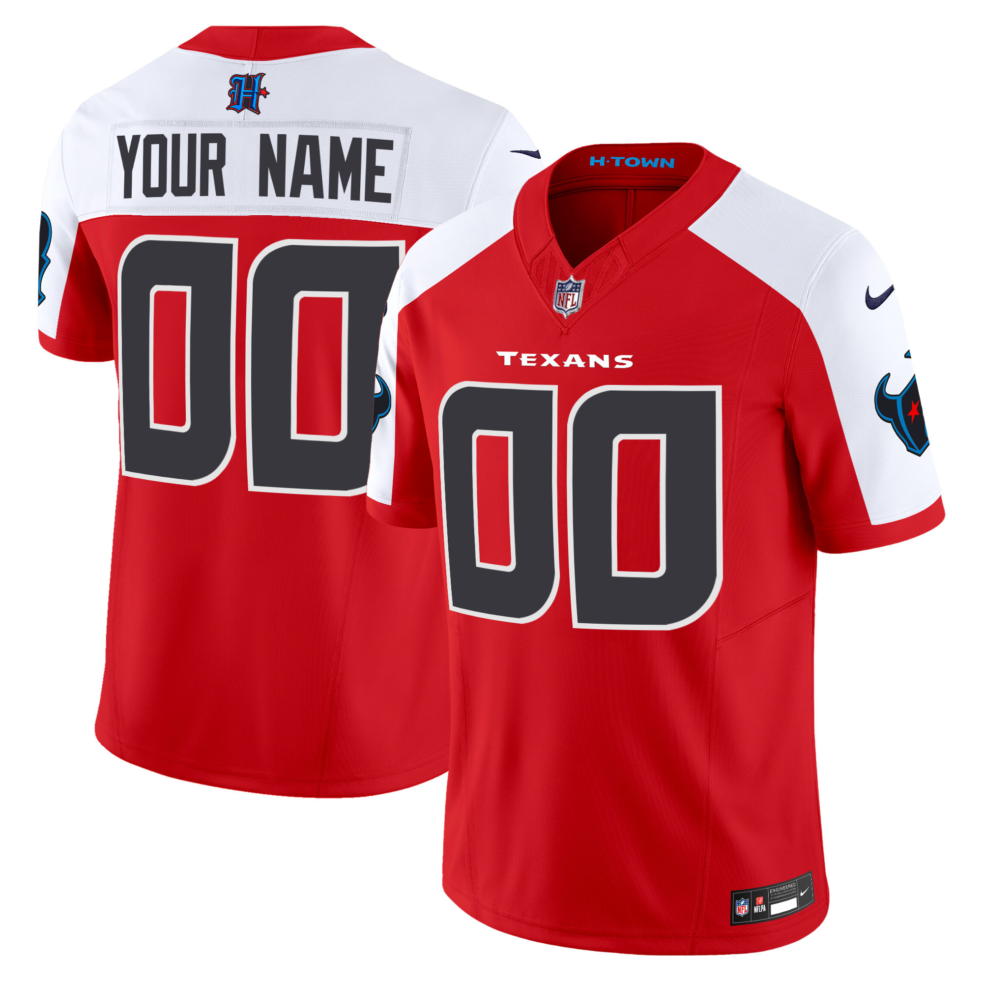 Houston Texans 2024 Vapor Limited Custom Red Alternate Jersey - All Stitched 