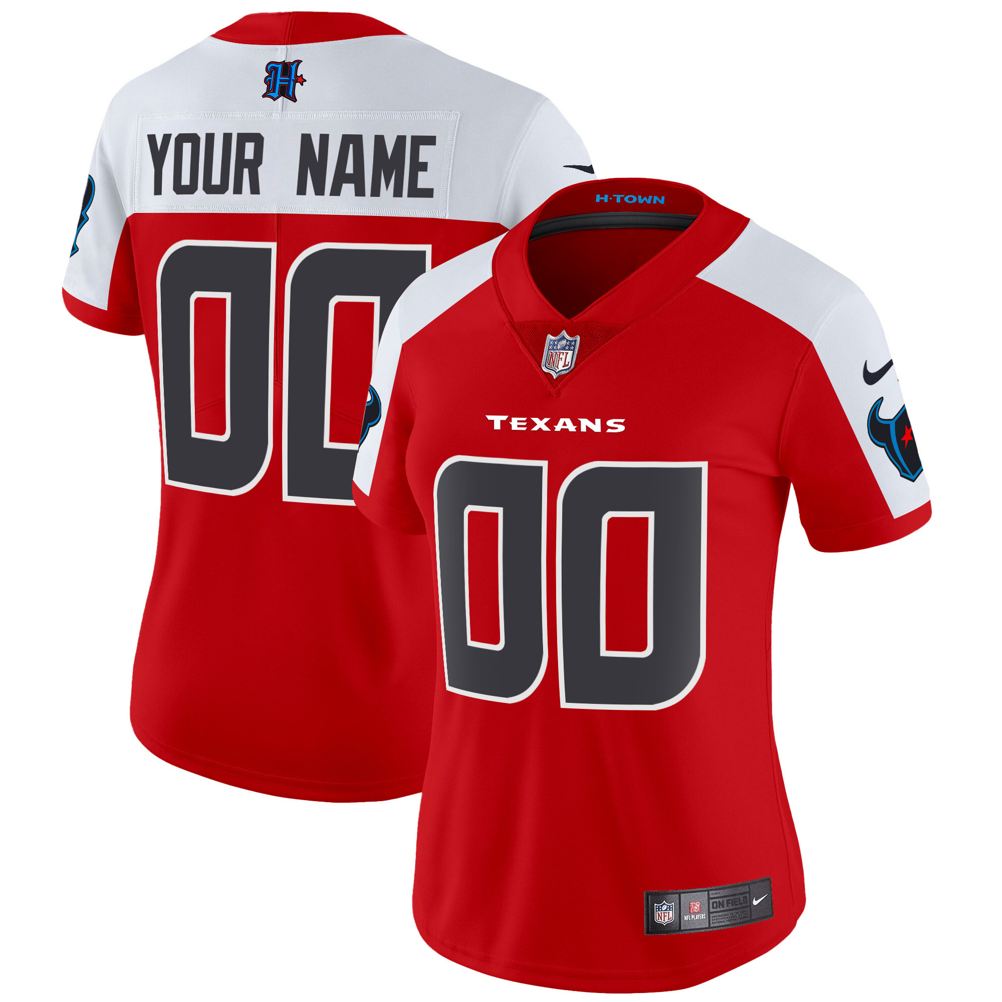 Houston Texans 2024 Vapor Limited Custom Red Alternate Jersey - All Stitched 