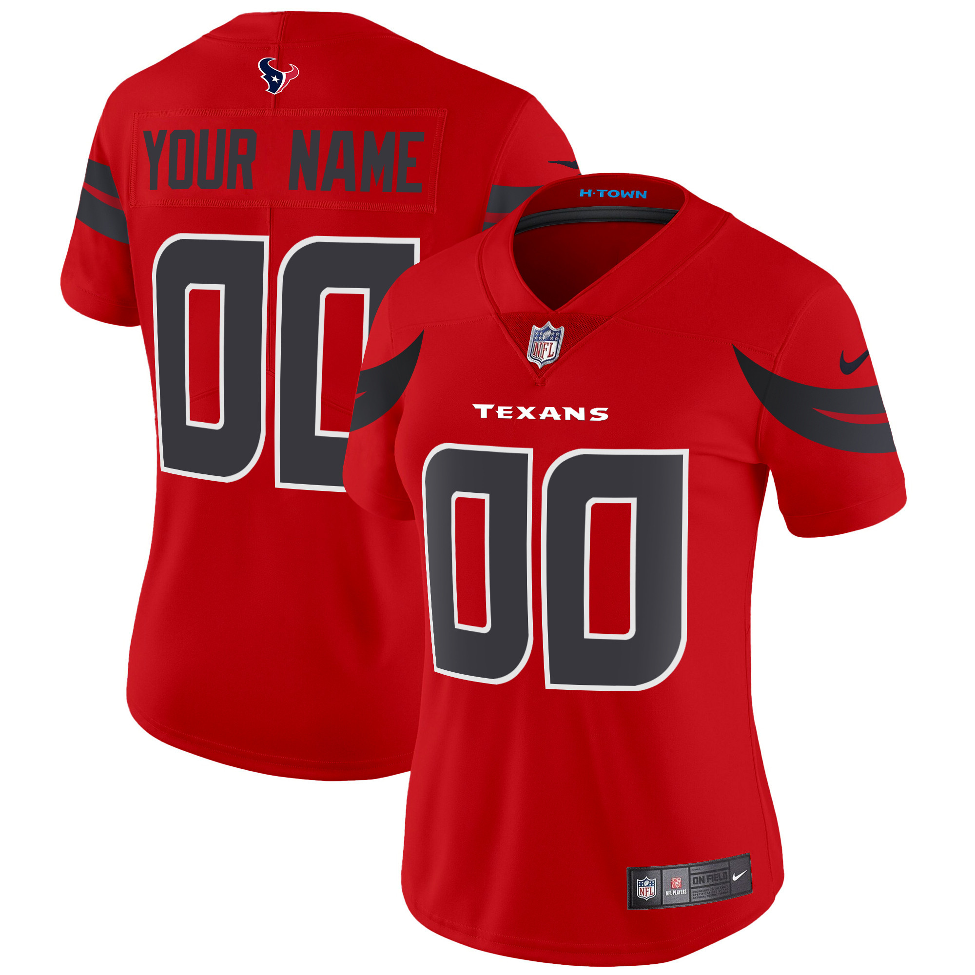 Houston Texans 2024 Vapor Limited Custom Red Jersey - All Stitched 