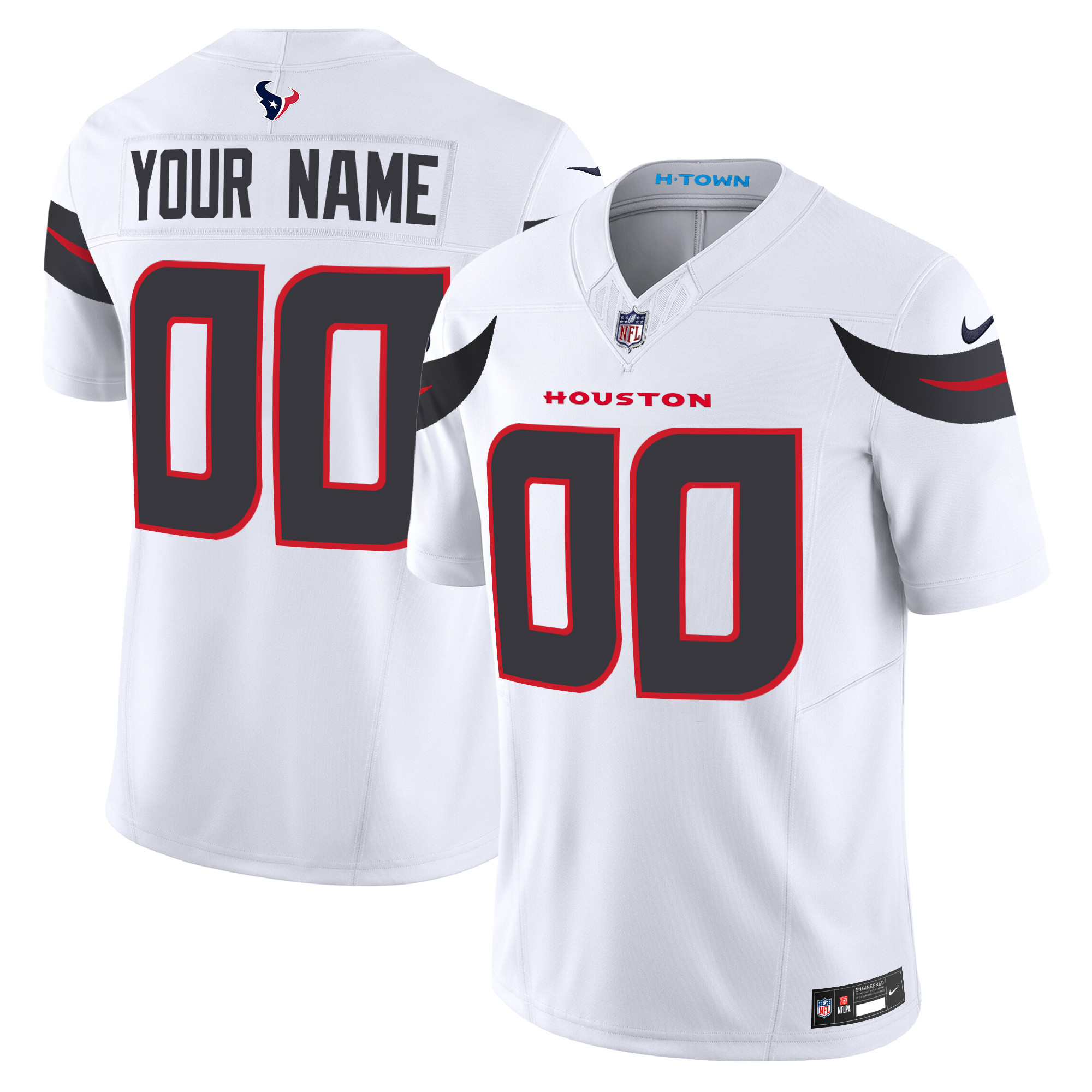 Houston Texans 2024 Vapor Limited Custom White Jersey - All Stitched 