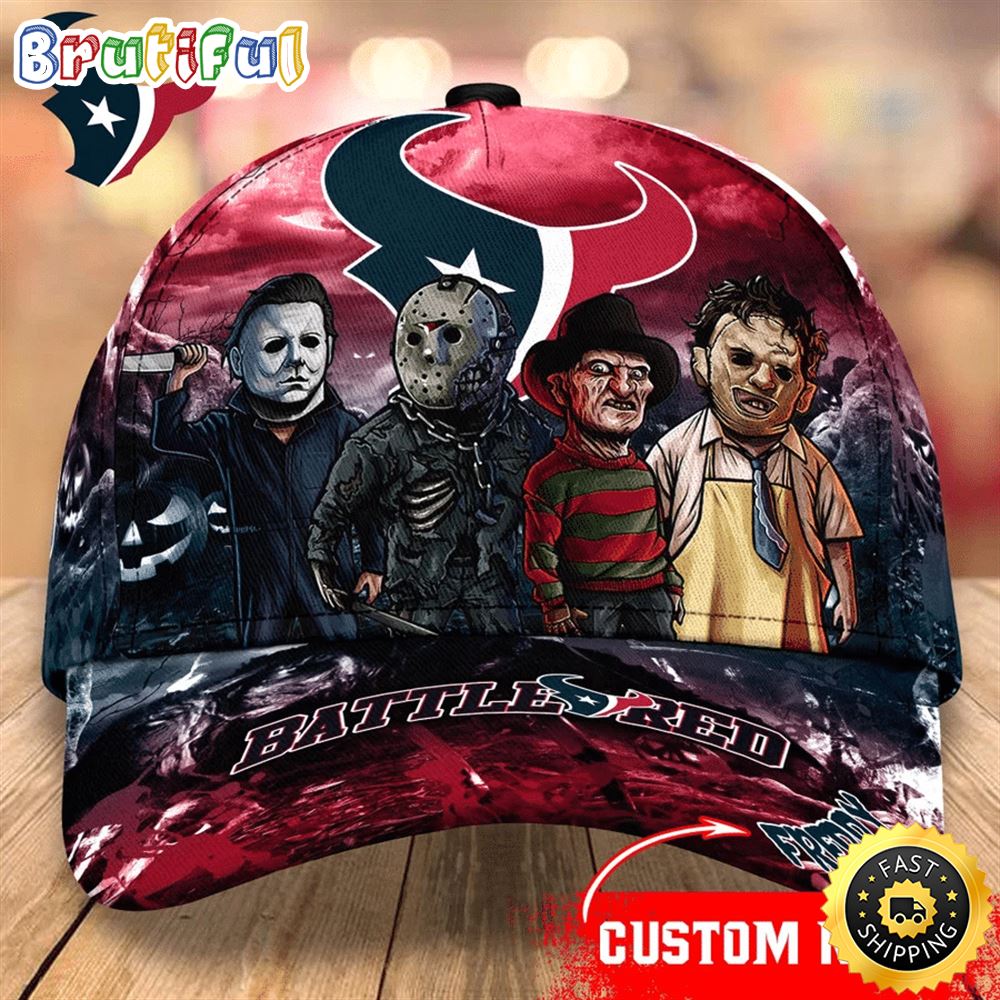 Houston Texans  Nfl Personalized Trending Cap Mixed Horror Movie Characters