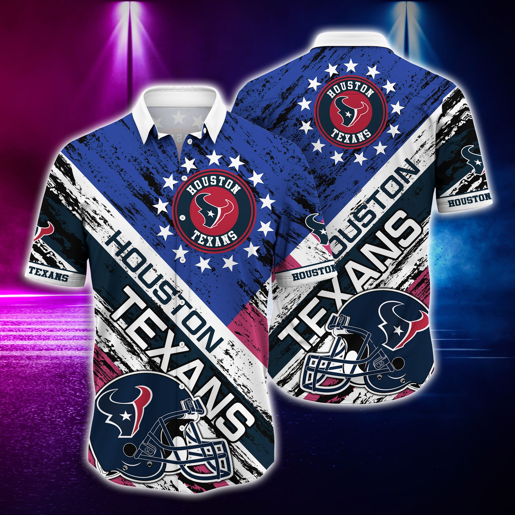 Houston Texans and rugby helmet Hawaiian Shirt