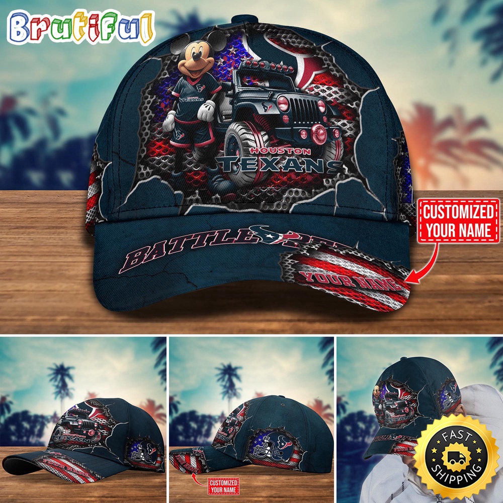 Houston Texans Baseball Cap Mickey Mouse Customize Cap