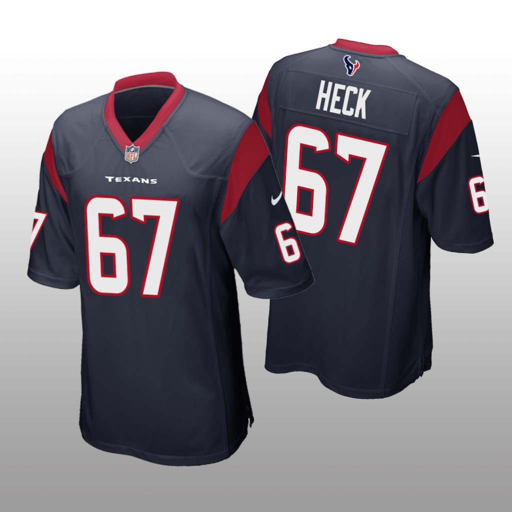 Houston Texans Charlie Heck Navy Jersey Game - Men's