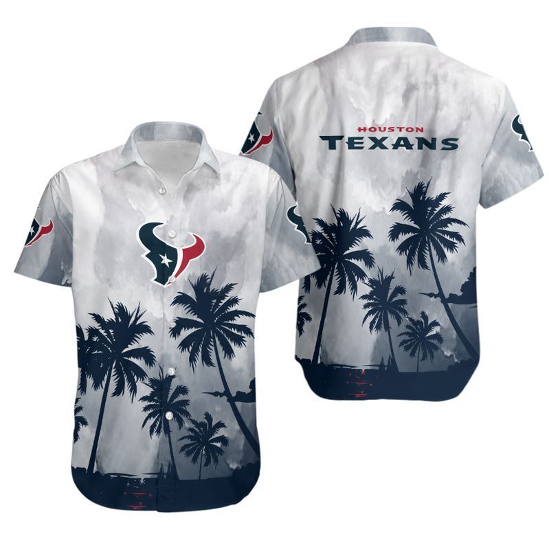 Houston Texans Coconut Trees Hawaiian Shirt