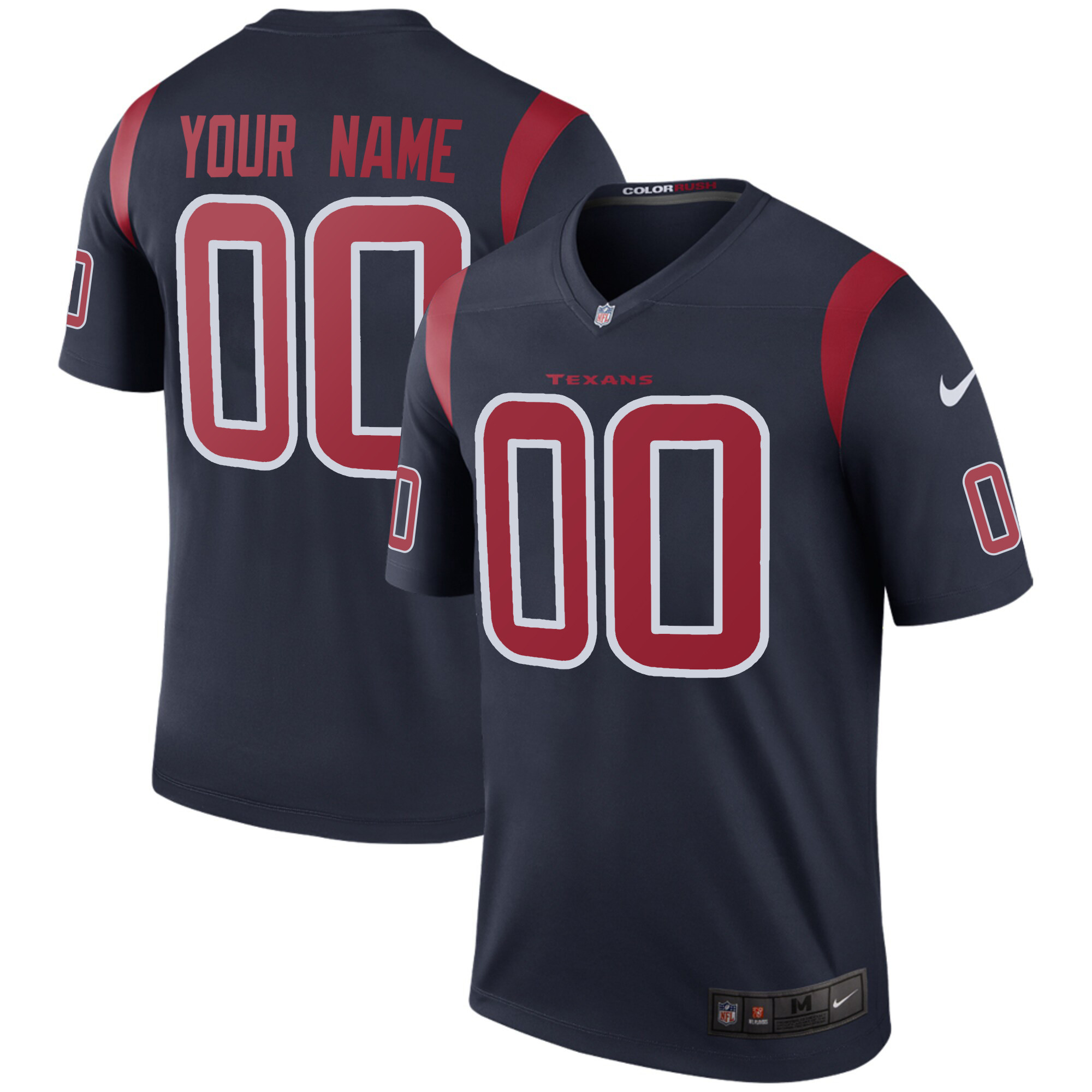 Houston Texans Color Rush Legend Game Custom Navy Jersey - All Stitched 