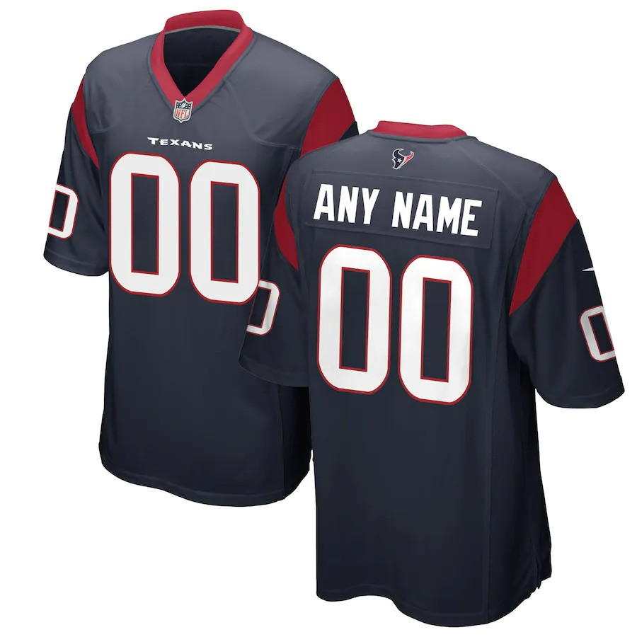 Houston Texans Custom Navy Jersey - All Stitched 