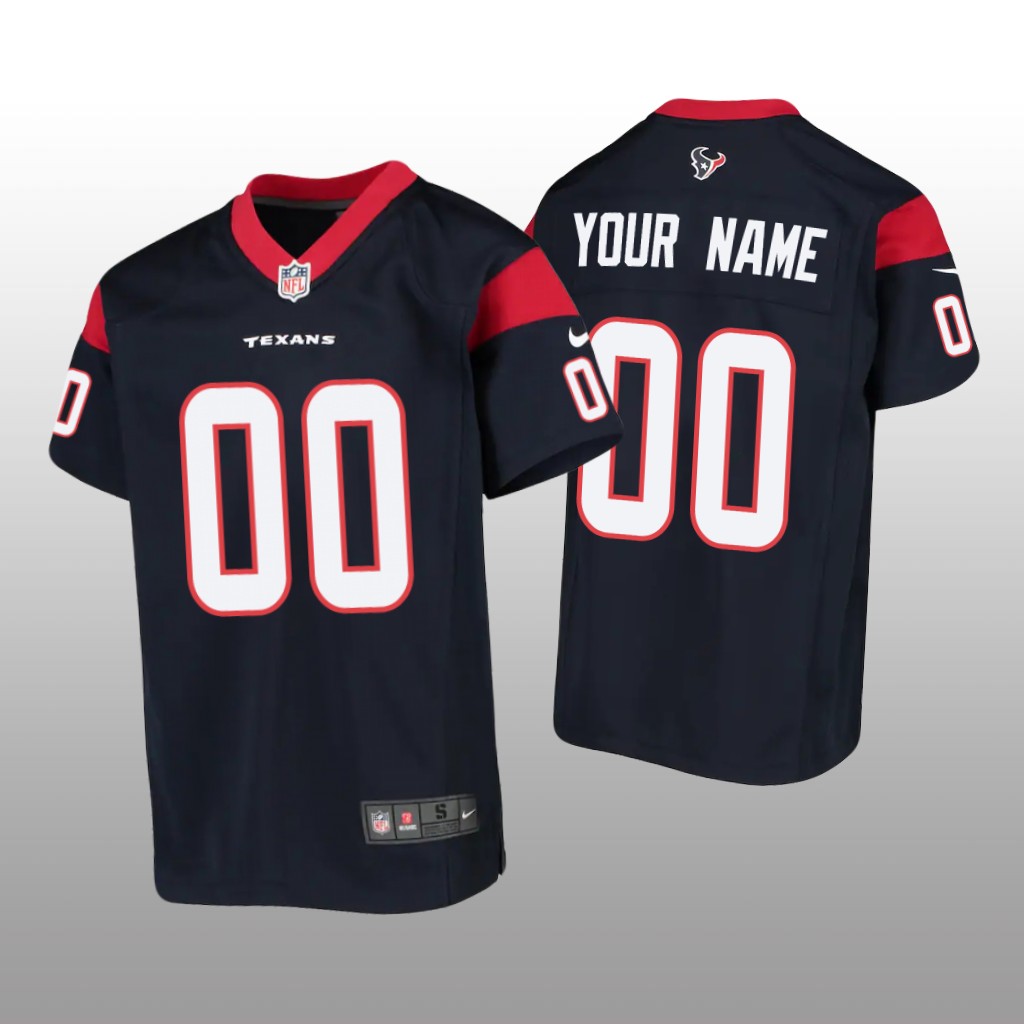 Houston Texans Custom Navy Jersey Game - Youth