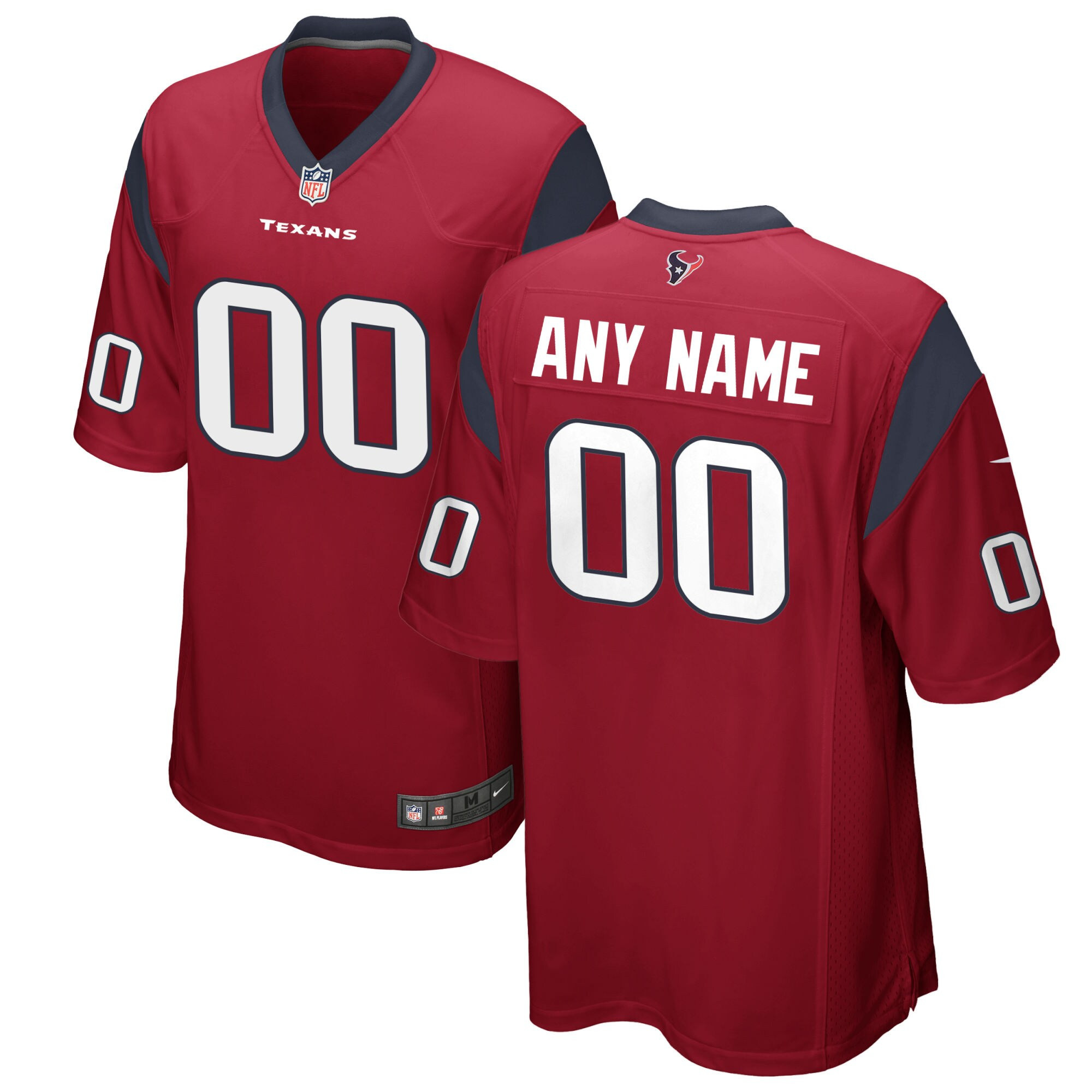 Houston Texans Custom Red Jersey - All Stitched 