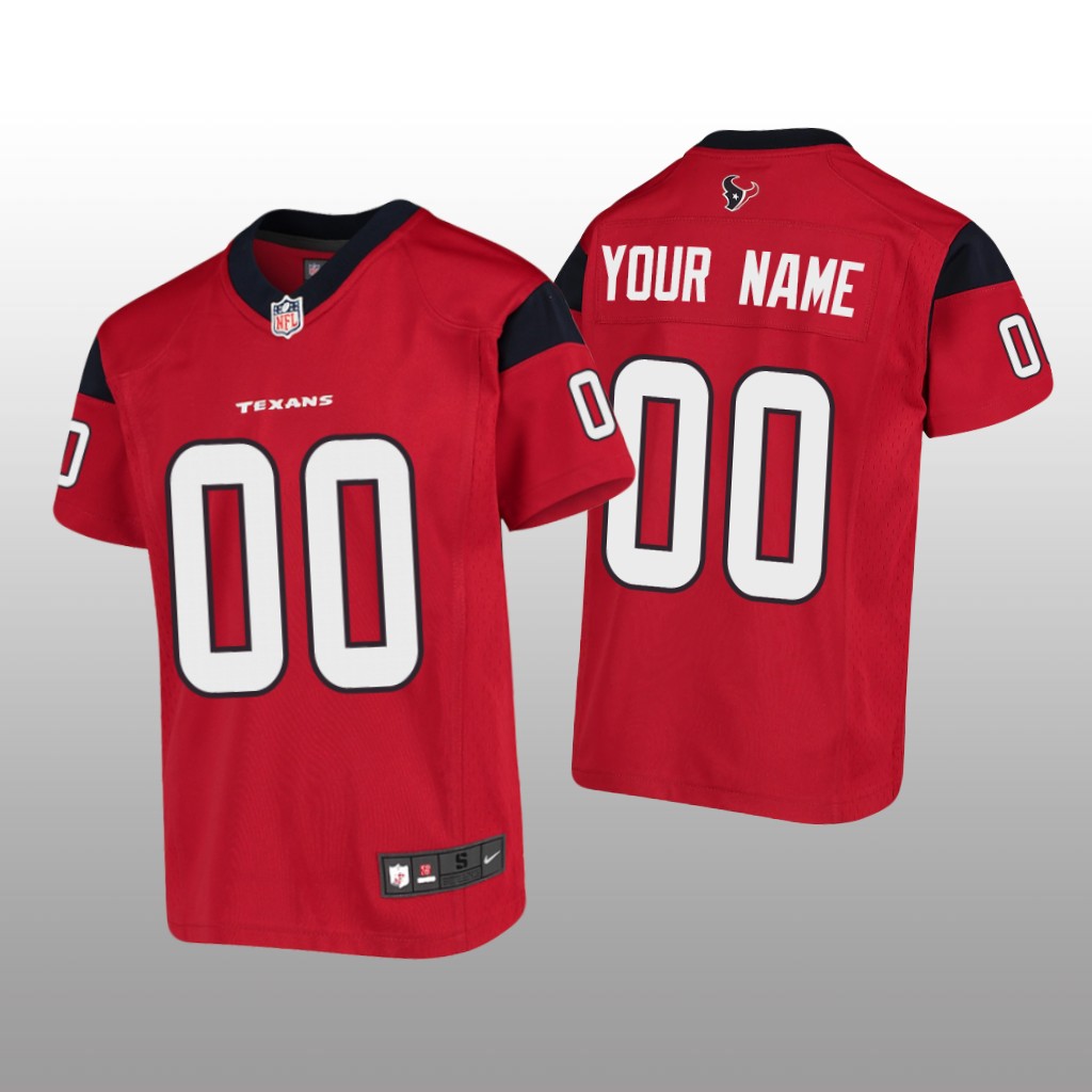 Houston Texans Custom Red Jersey Game - Youth
