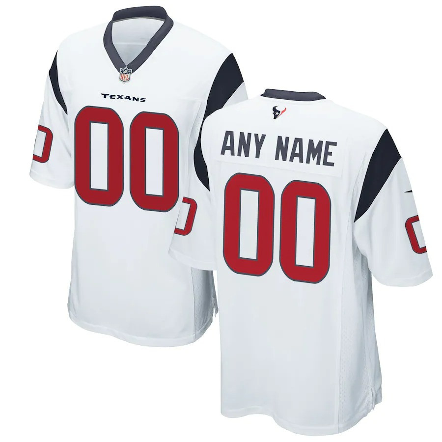 Houston Texans Custom White Jersey - All Stitched 
