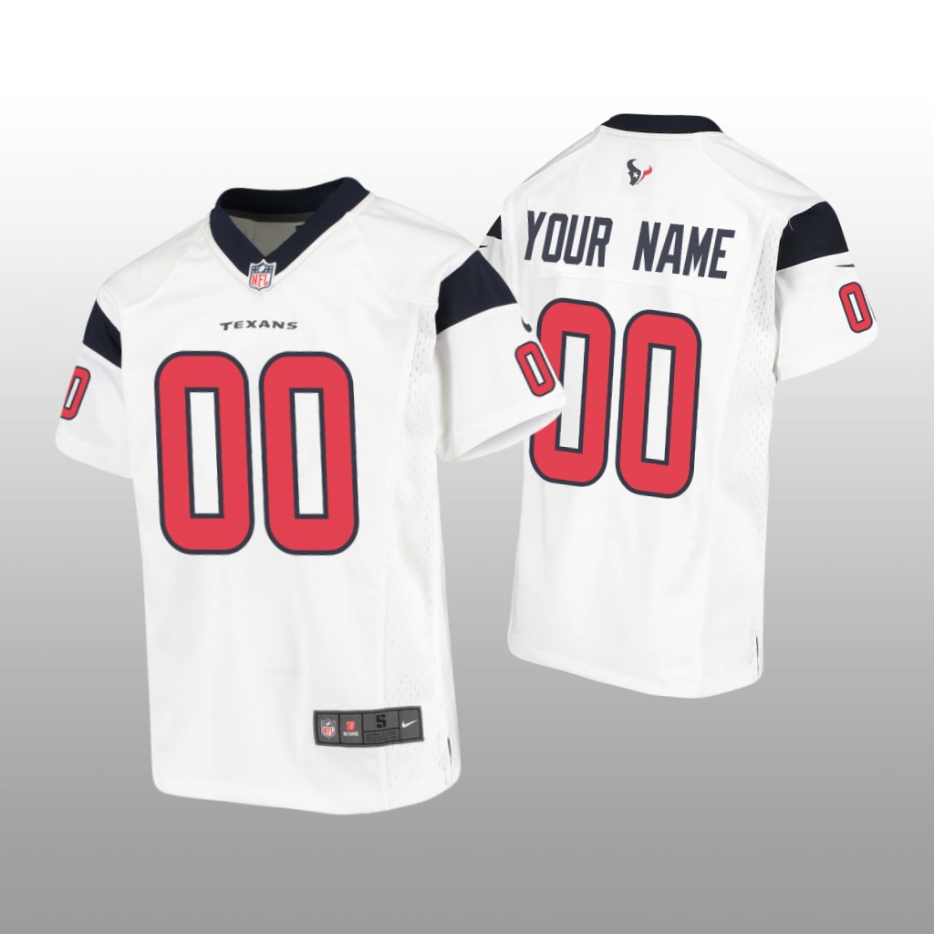 Houston Texans Custom White Jersey Game - Youth