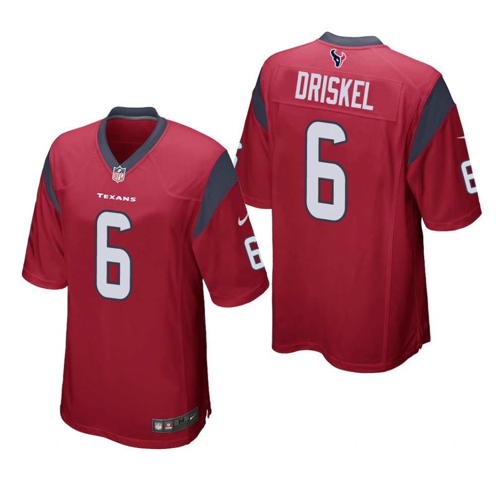 Houston Texans Jeff Driskel Red Jersey Game - Men's