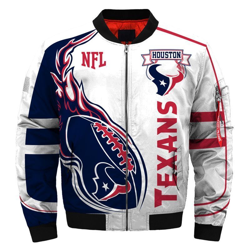 Houston Texans Logo Team 3d Printed Unisex Bomber Jacket