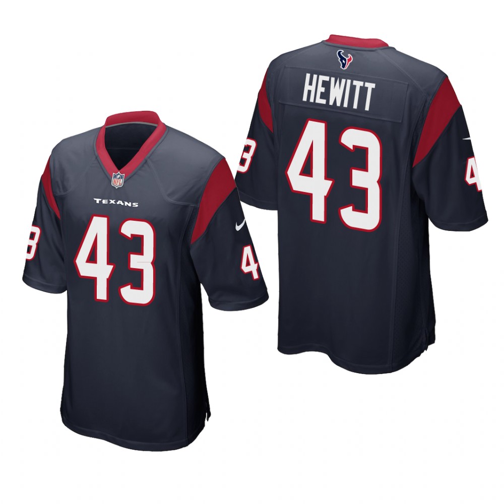Houston Texans Neville Hewitt Navy Jersey Game - Men's