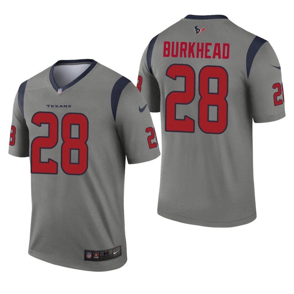 Houston Texans Rex Burkhead Gray Jersey Inverted Legend - Men's