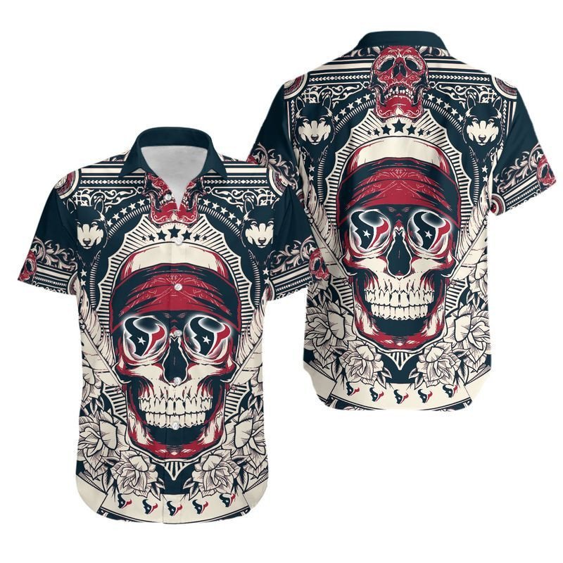 Houston Texans Skull1 Hawaiian Shirt