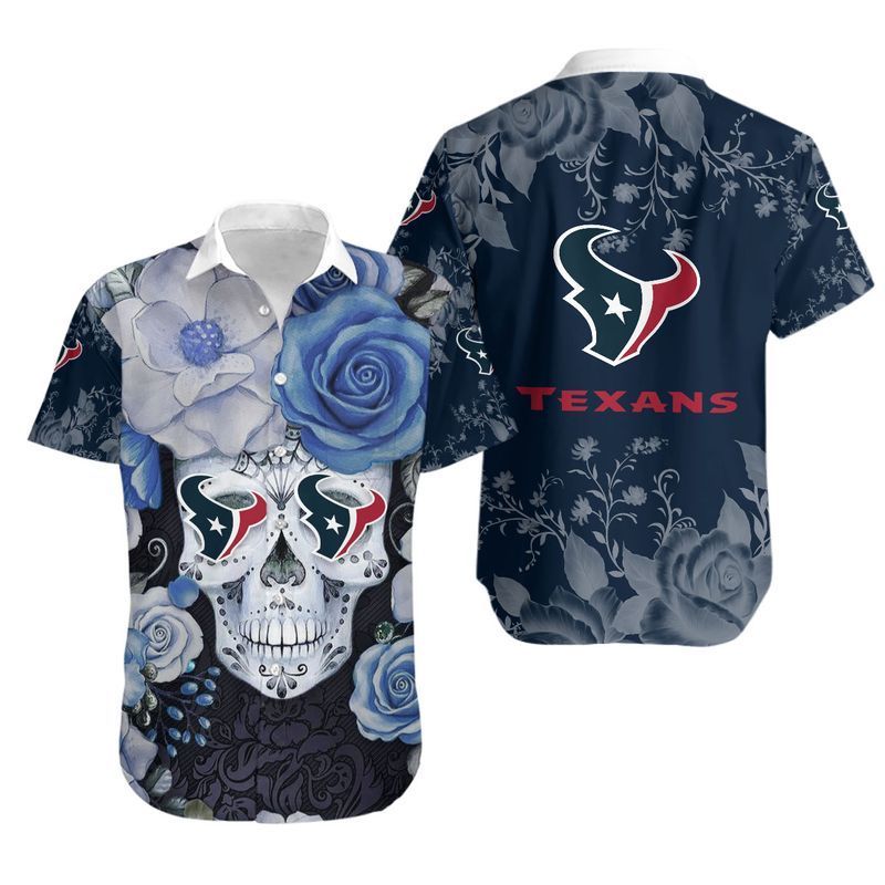 Houston Texans Skull2 Hawaiian Shirt