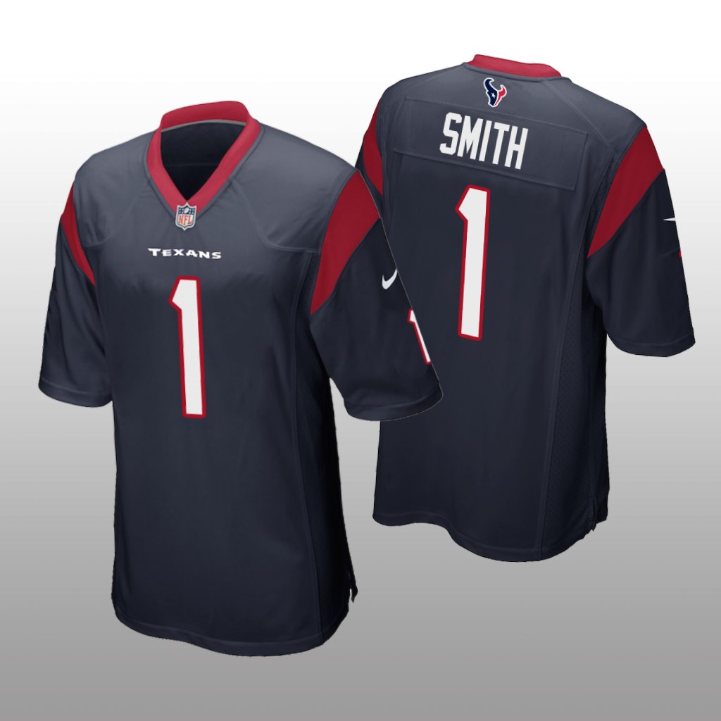 Houston Texans Tremon Smith Navy Jersey Game - Men's