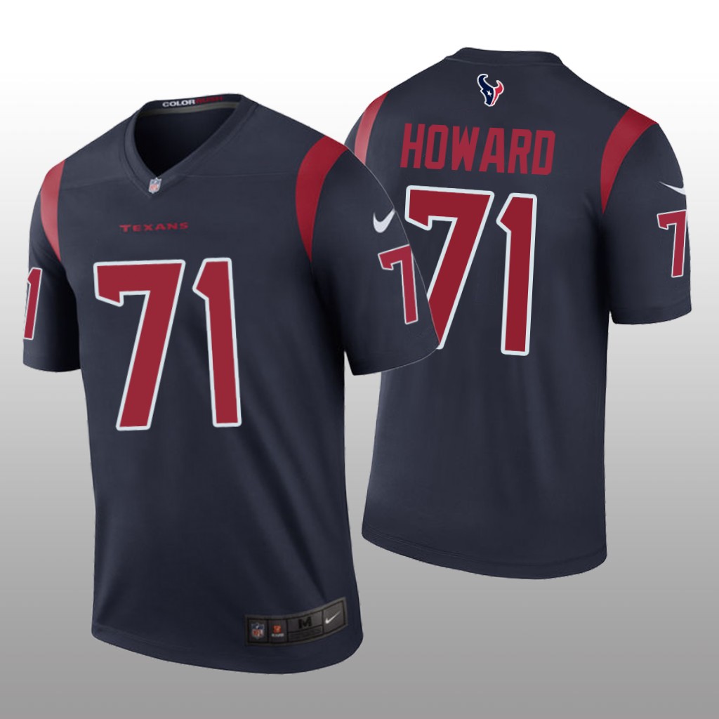 Houston Texans Tytus Howard Navy Jersey Color Rush Legend - Men's