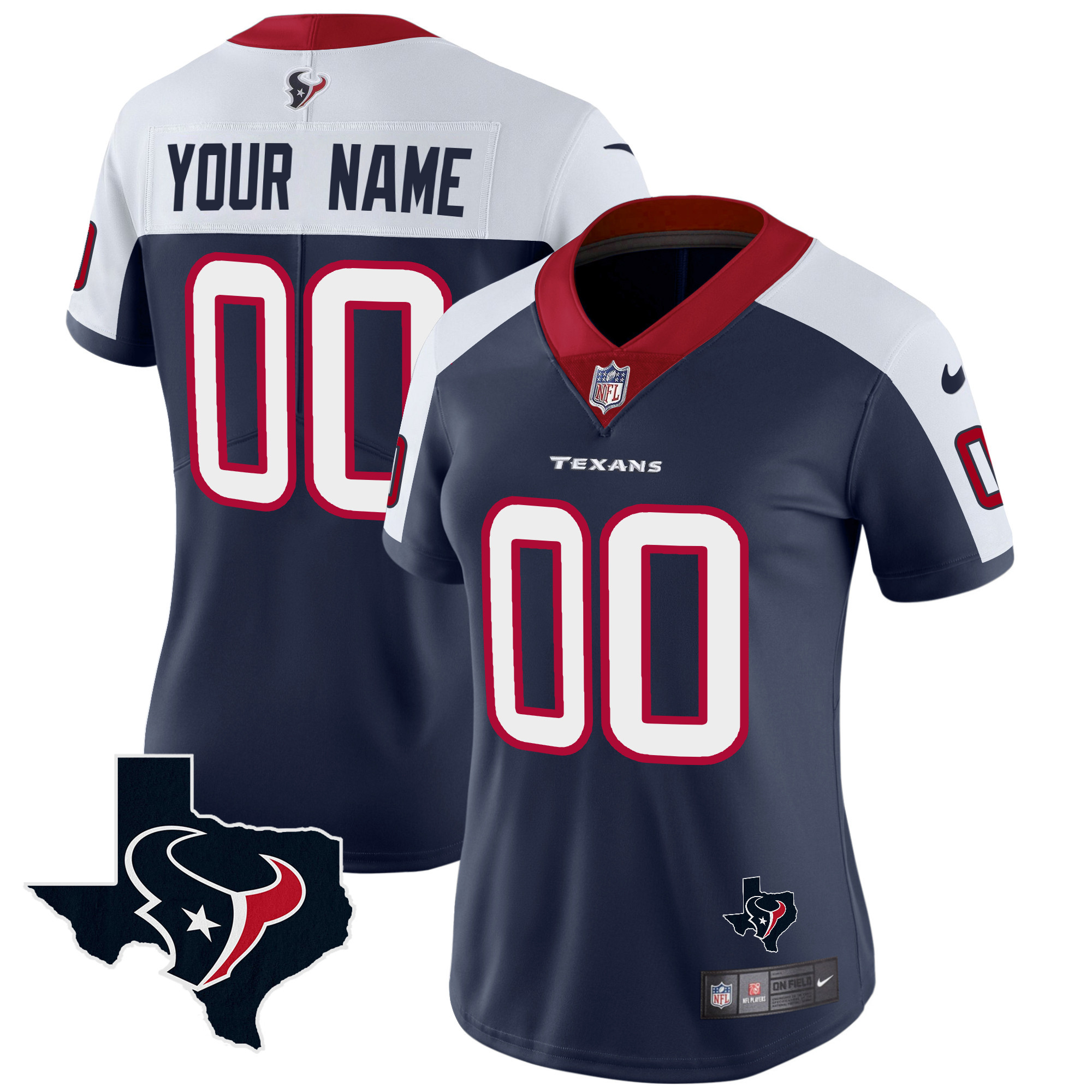 Houston Texans Vapor Limited Custom Alternate Jersey - All Stitched 