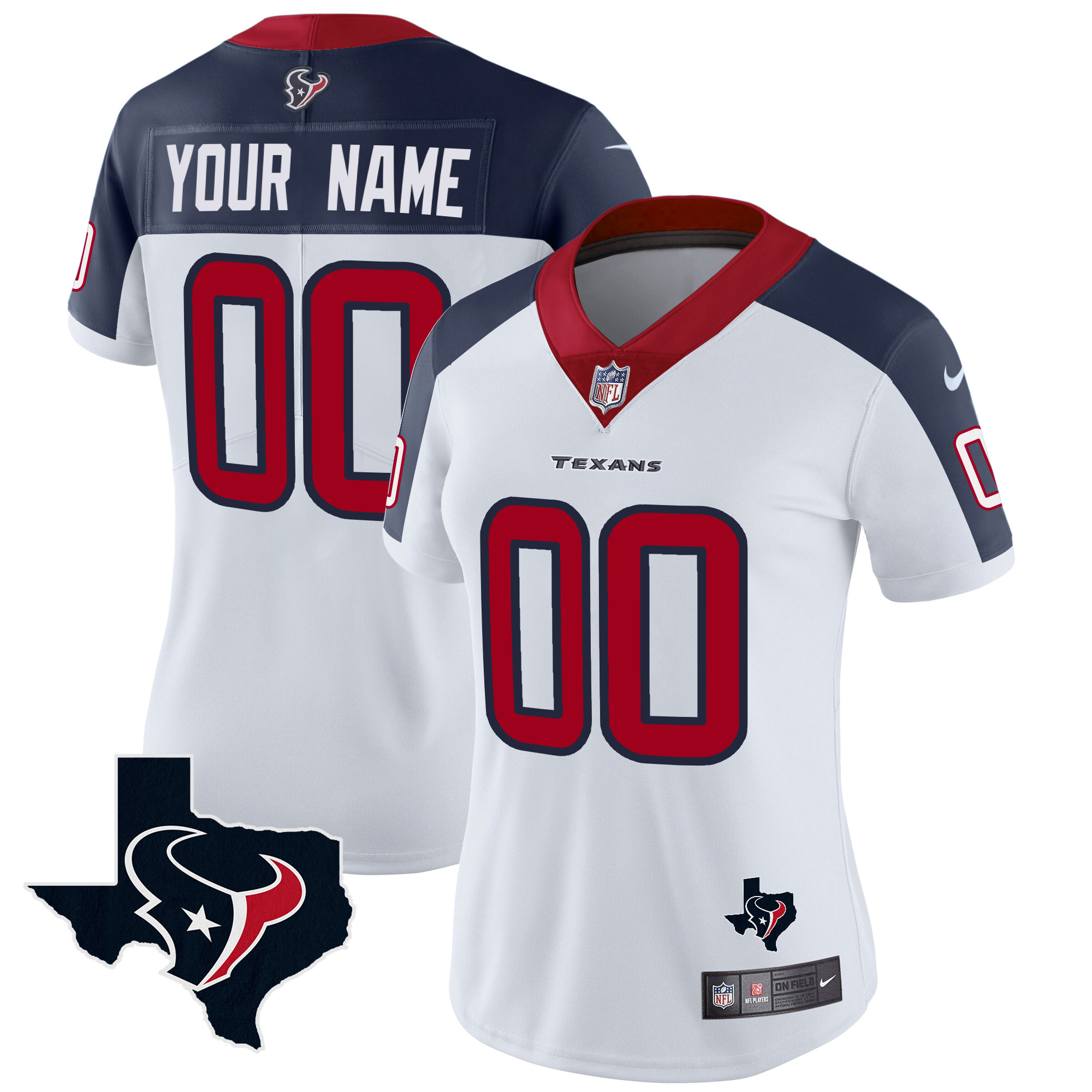 Houston Texans Vapor Limited Custom Inverted Jersey - All Stitched 